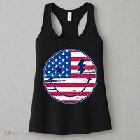 Patriotic USA American Flag Smiley Emoji Women's Tank Top thumb 3