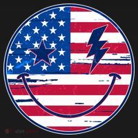 Patriotic USA American Flag Smiley Emoji Women's Tank Top thumb 5