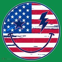 Patriotic USA American Flag Smiley Emoji Long Sleeve Shirt thumb 2