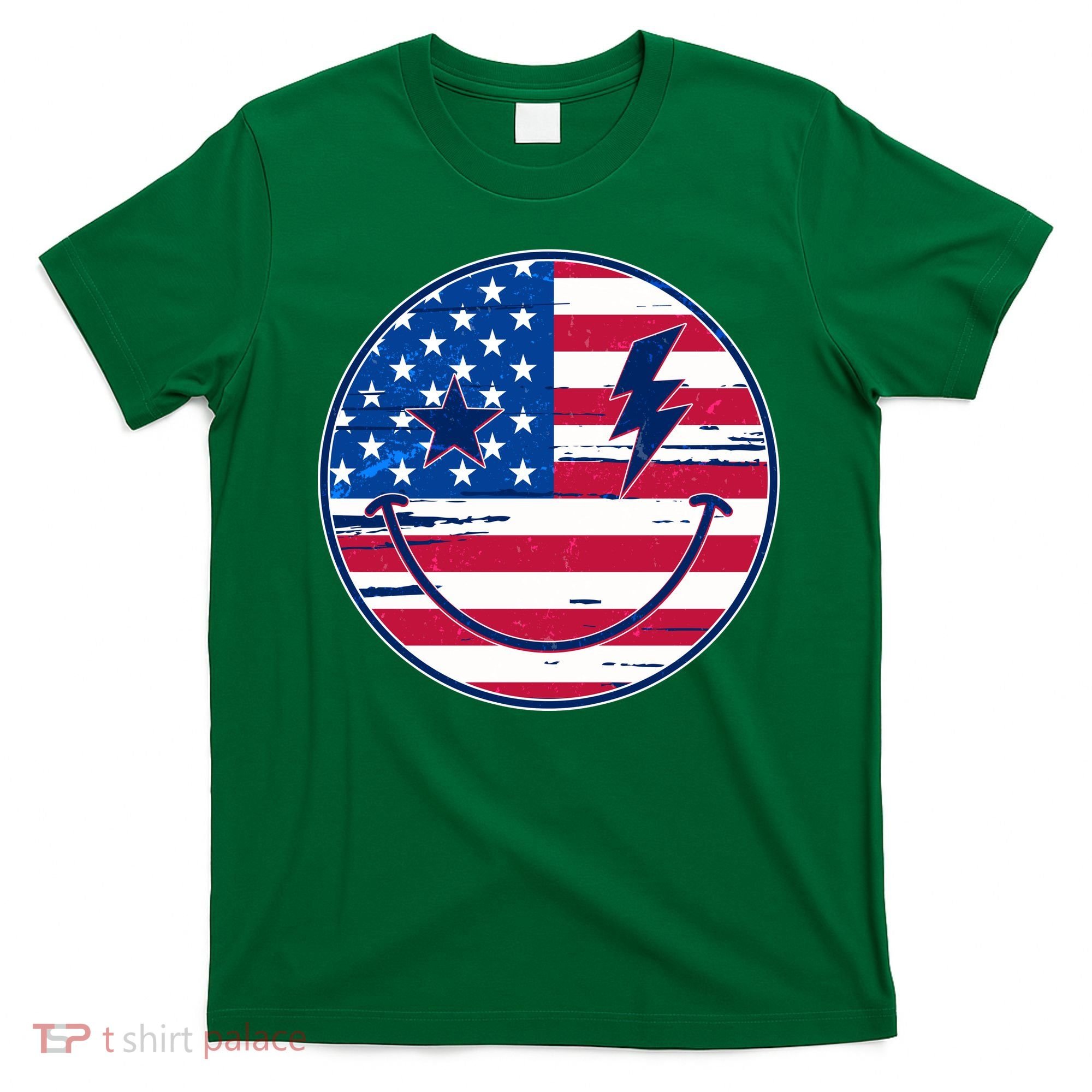 Patriotic USA American Flag Smiley Emoji T-Shirt