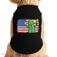 Pickleball US American Flag Pickle With Paddle Pickle Ball Doggie Tank thumb 0