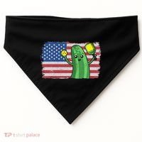 Pickleball US American Flag Pickle With Paddle Pickle Ball USA-Made Doggie Bandana thumb 0