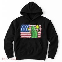 Pickleball US American Flag Pickle With Paddle Pickle Ball Hoodie thumb 0