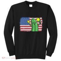 Pickleball US American Flag Pickle With Paddle Pickle Ball Sweatshirt thumb 0