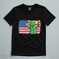 Pickleball US American Flag Pickle With Paddle Pickle Ball T-Shirt thumb 5