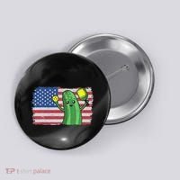 Pickleball US American Flag Pickle With Paddle Pickle Ball Button thumb 0