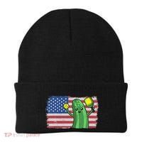 Pickleball US American Flag Pickle With Paddle Pickle Ball Beanie thumb 0