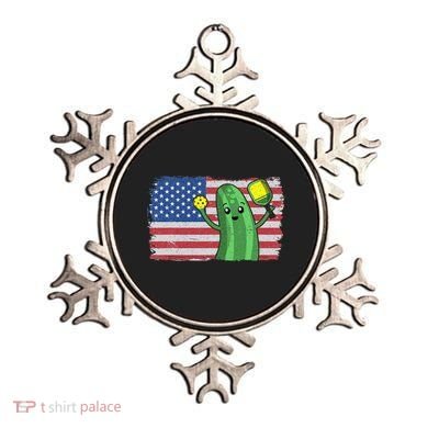 Pickleball US American Flag Pickle With Paddle Pickle Ball Ornament
