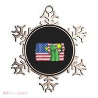 Pickleball US American Flag Pickle With Paddle Pickle Ball Ornament thumb 0