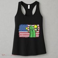 Pickleball US American Flag Pickle With Paddle Pickle Ball Women's Tank Top thumb 3