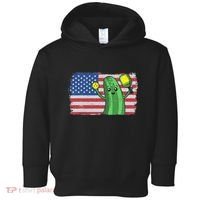 Pickleball US American Flag Pickle With Paddle Pickle Ball Toddler Hoodie thumb 0