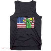 Pickleball US American Flag Pickle With Paddle Pickle Ball Tank Top thumb 0