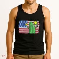 Pickleball US American Flag Pickle With Paddle Pickle Ball Tank Top thumb 3