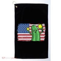 Pickleball US American Flag Pickle With Paddle Pickle Ball Golf Towel thumb 0