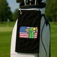 Pickleball US American Flag Pickle With Paddle Pickle Ball Golf Towel thumb 2