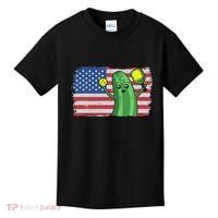 Pickleball US American Flag Pickle With Paddle Pickle Ball Kids T-Shirt thumb 0