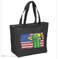 Pickleball US American Flag Pickle With Paddle Pickle Ball Tote Bag thumb 2