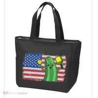 Pickleball US American Flag Pickle With Paddle Pickle Ball Tote Bag thumb 3