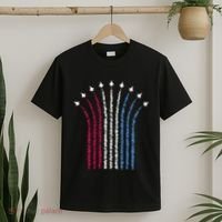 Patriotic Usa American Red White Blue Flag Jets 4th Of July Gift T-Shirt thumb 2