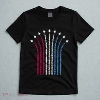 Patriotic Usa American Red White Blue Flag Jets 4th Of July Gift T-Shirt thumb 5