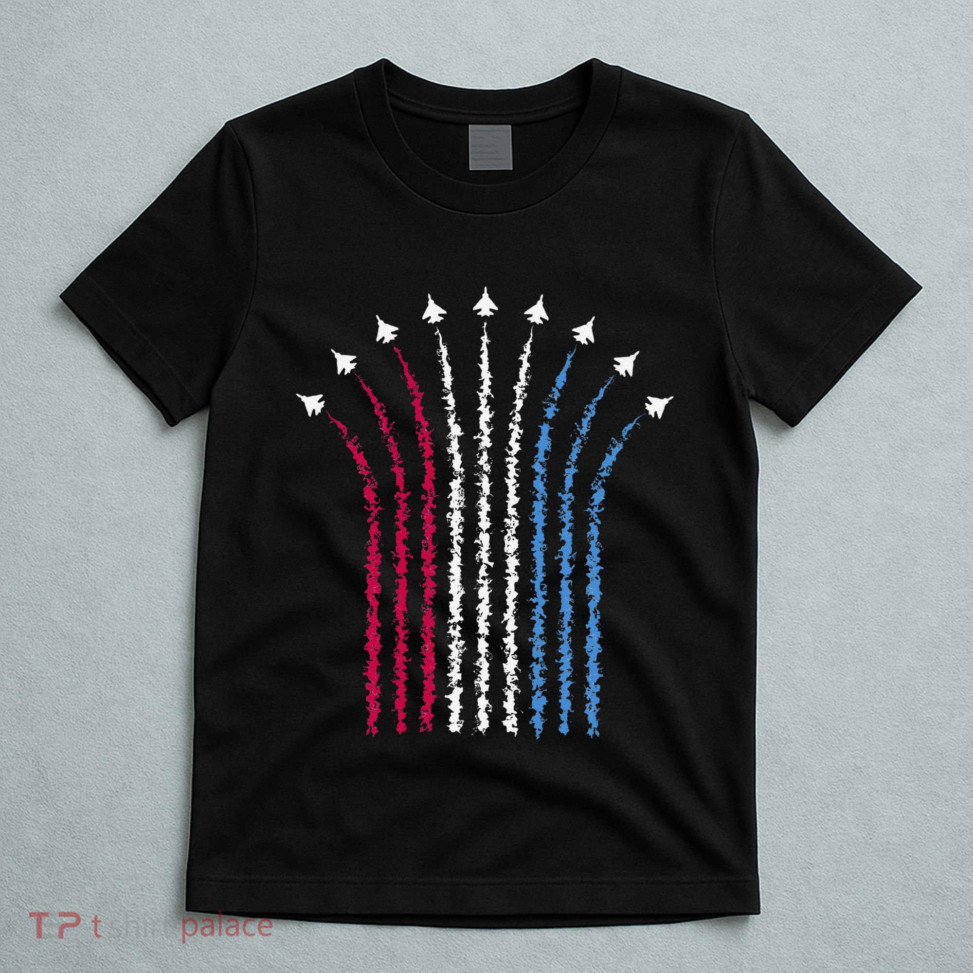Patriotic Usa American Red White Blue Flag Jets 4th Of July Gift T-Shirt