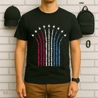 Patriotic Usa American Red White Blue Flag Jets 4th Of July Gift T-Shirt thumb 6