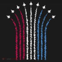 Patriotic Usa American Red White Blue Flag Jets 4th Of July Gift T-Shirt thumb 7