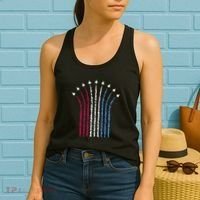 Patriotic Usa American Red White Blue Flag Jets 4th Of July Gift Women's Tank Top thumb 2