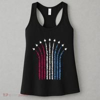 Patriotic Usa American Red White Blue Flag Jets 4th Of July Gift Women's Tank Top thumb 3