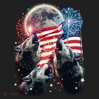 Patriotic Usa American Flag Three Wolves Moon Tumbler thumb 3