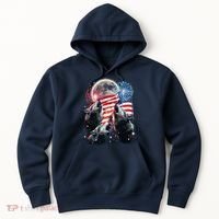 Patriotic Usa American Flag Three Wolves Moon Hoodie thumb 0