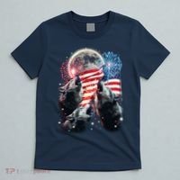 Patriotic Usa American Flag Three Wolves Moon T-Shirt thumb 5