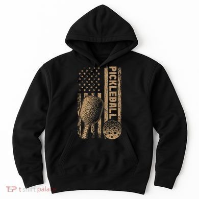 Pickleball Us American Flag Hoodie