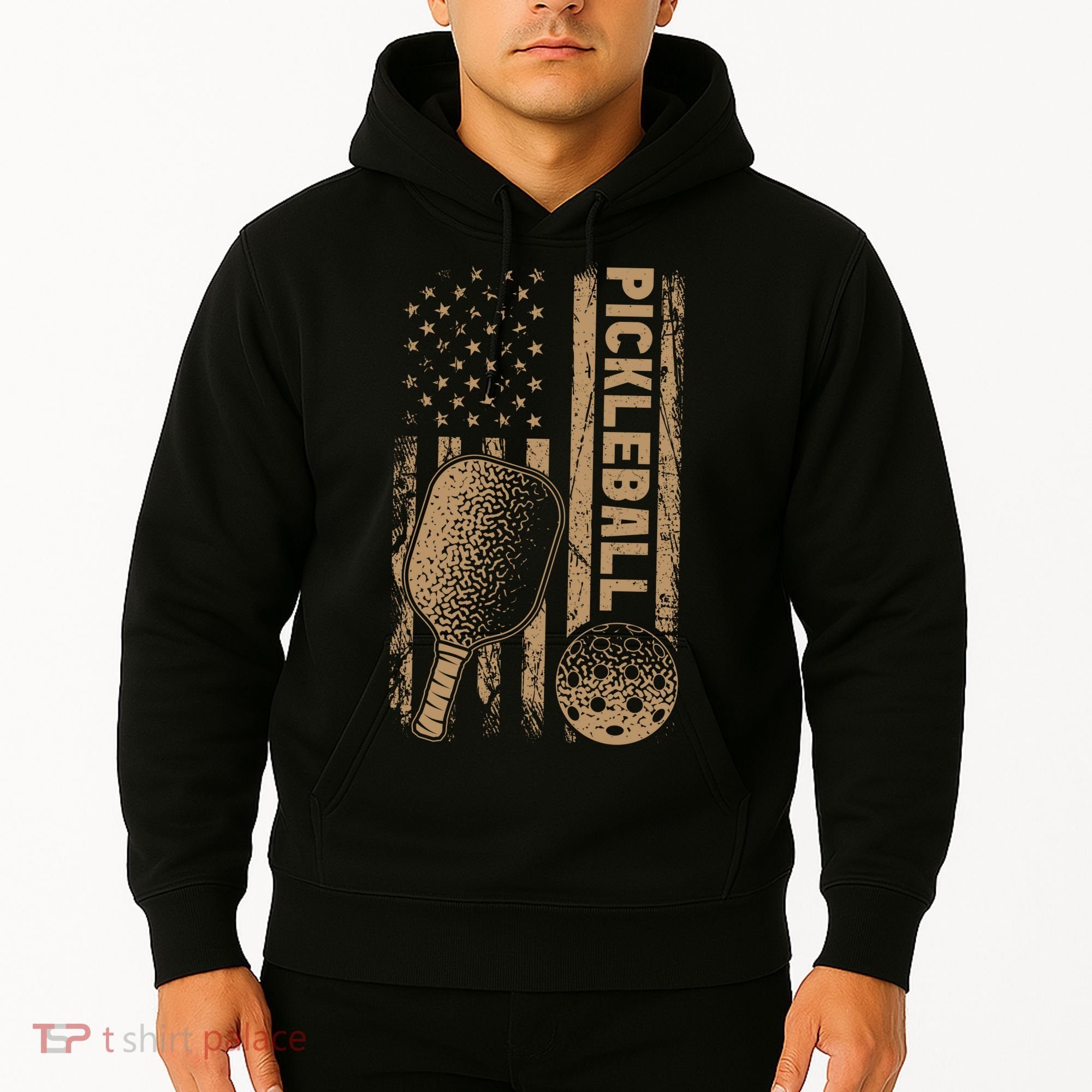 Pickleball Us American Flag Hoodie