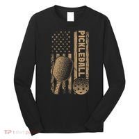 Pickleball Us American Flag Long Sleeve Shirt thumb 0