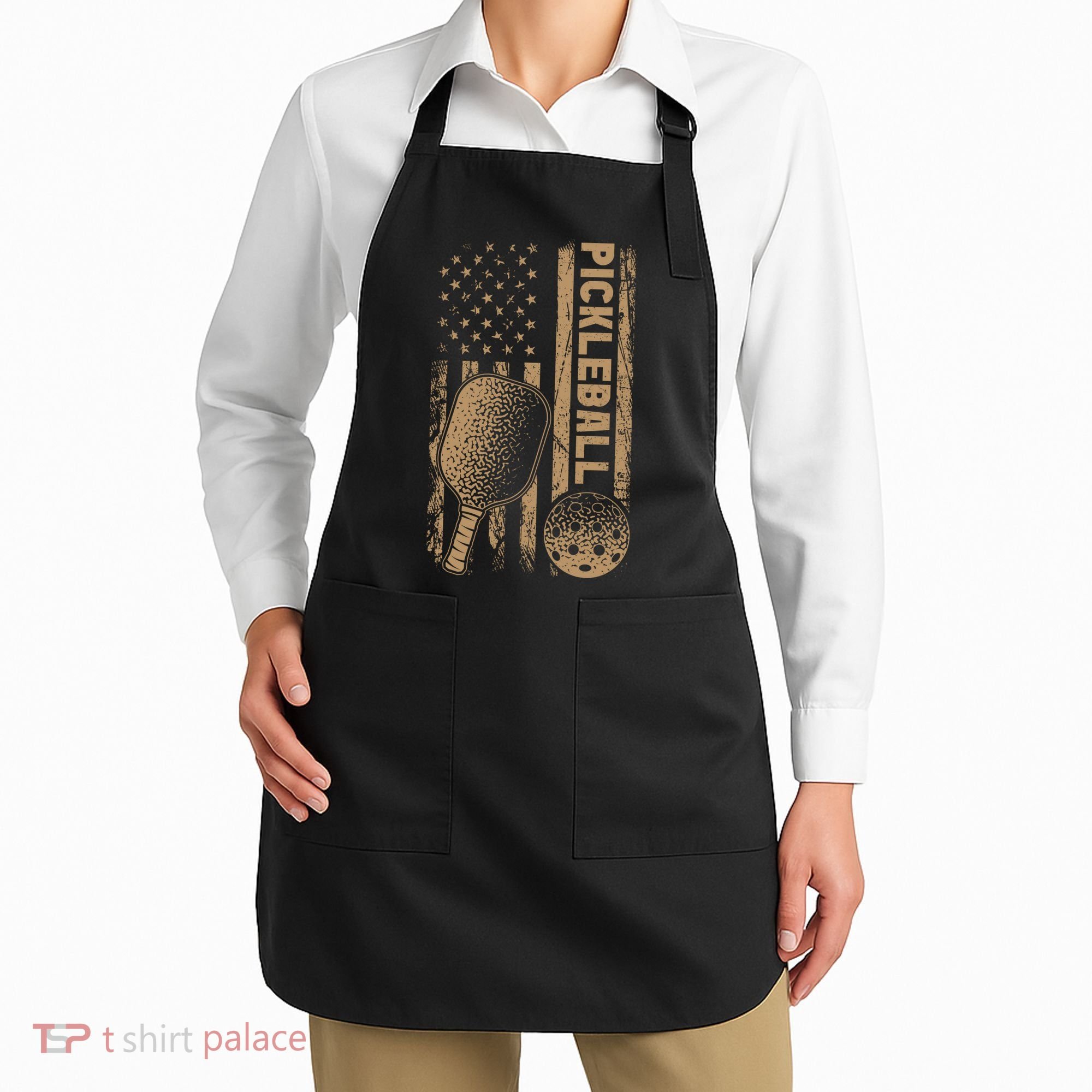 Pickleball Us American Flag Apron