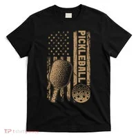 Pickleball Us American Flag T-Shirt thumb 0