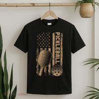 Pickleball Us American Flag T-Shirt thumb 2