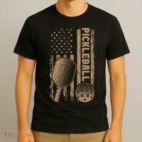 Pickleball Us American Flag T-Shirt thumb 3