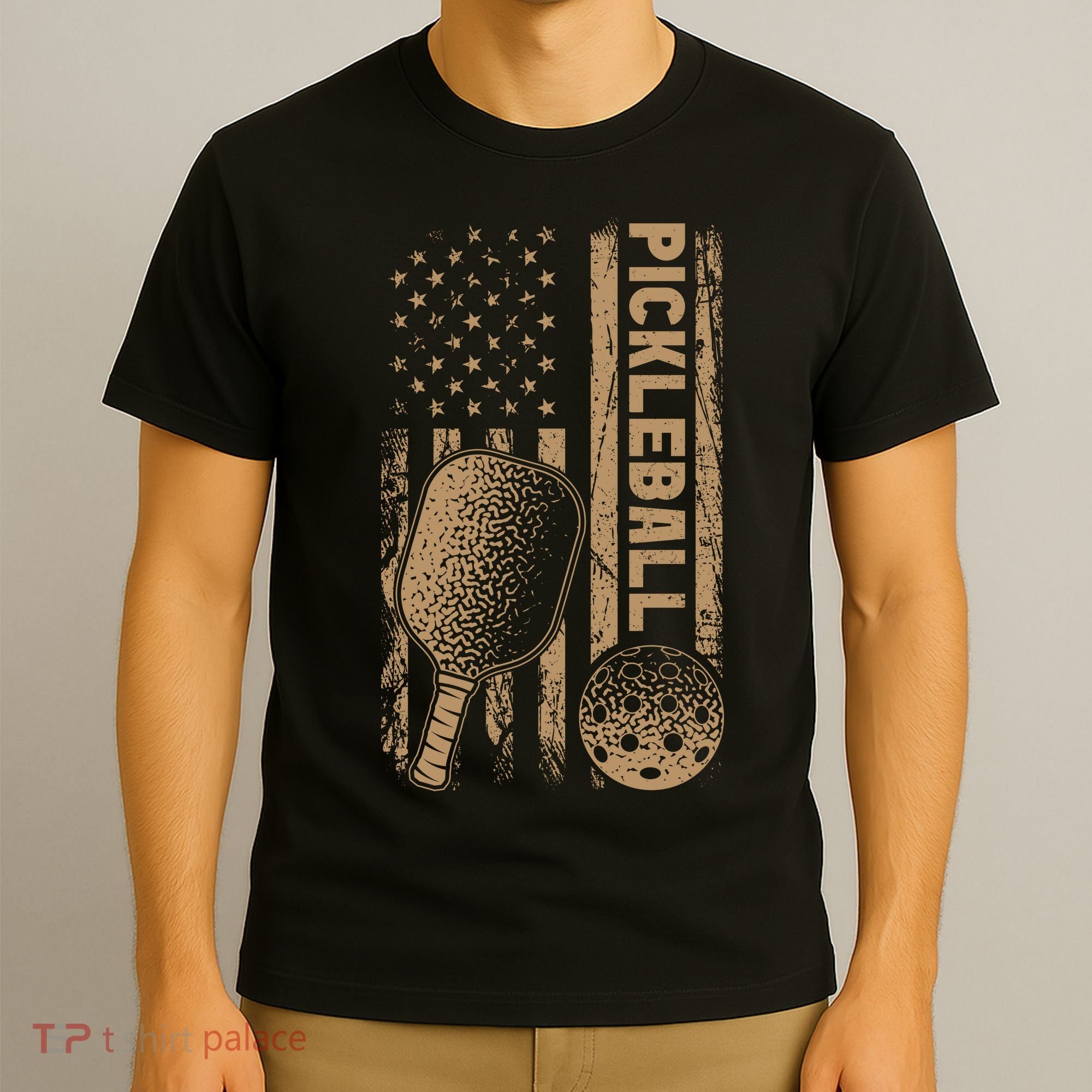 Pickleball Us American Flag T-Shirt