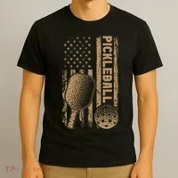 Pickleball Us American Flag T-Shirt thumb 3
