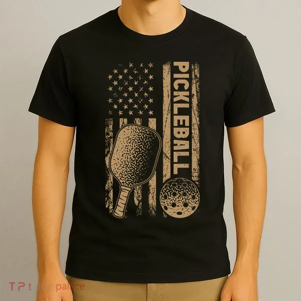 Pickleball Us American Flag T-Shirt