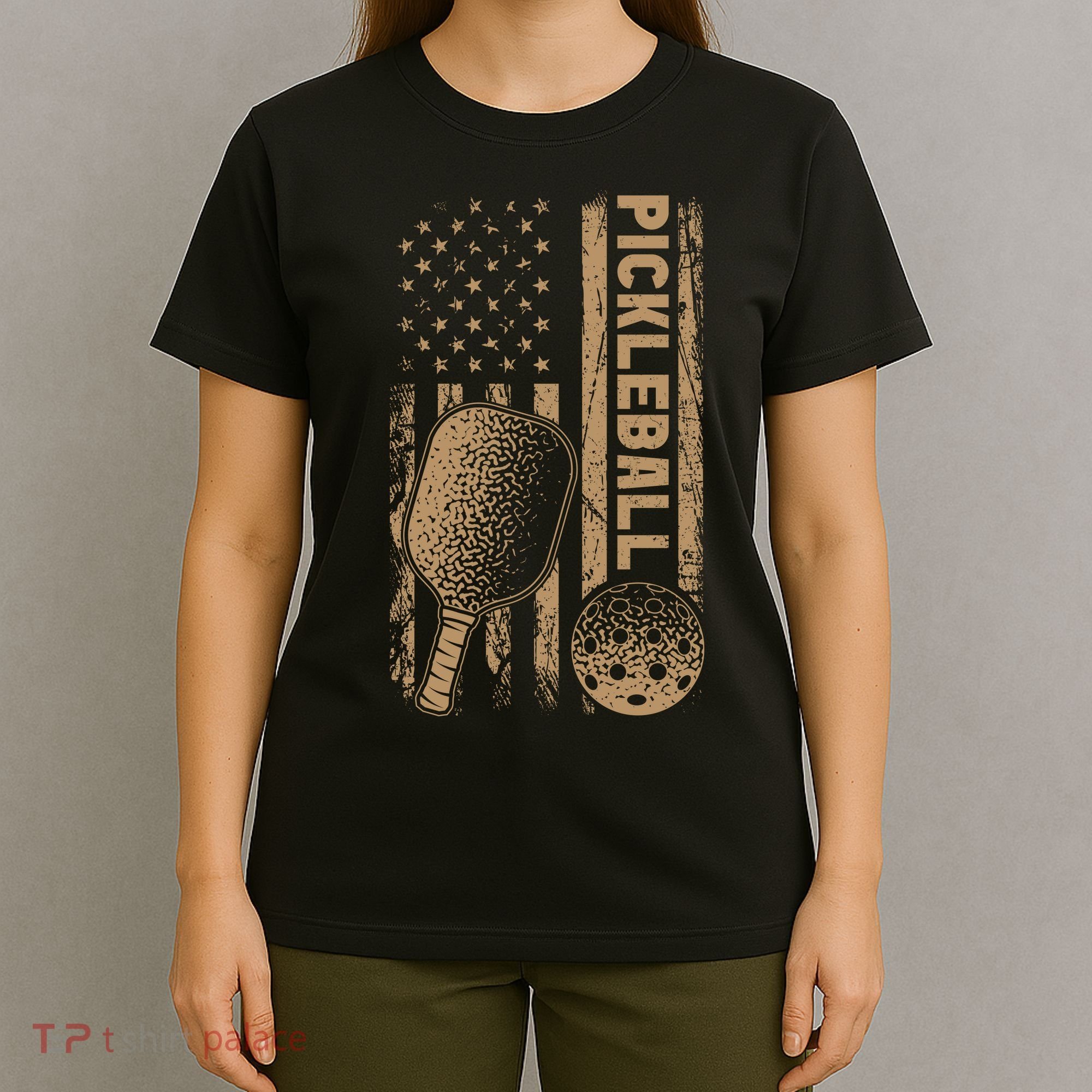 Pickleball Us American Flag T-Shirt
