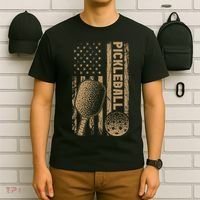 Pickleball Us American Flag T-Shirt thumb 6