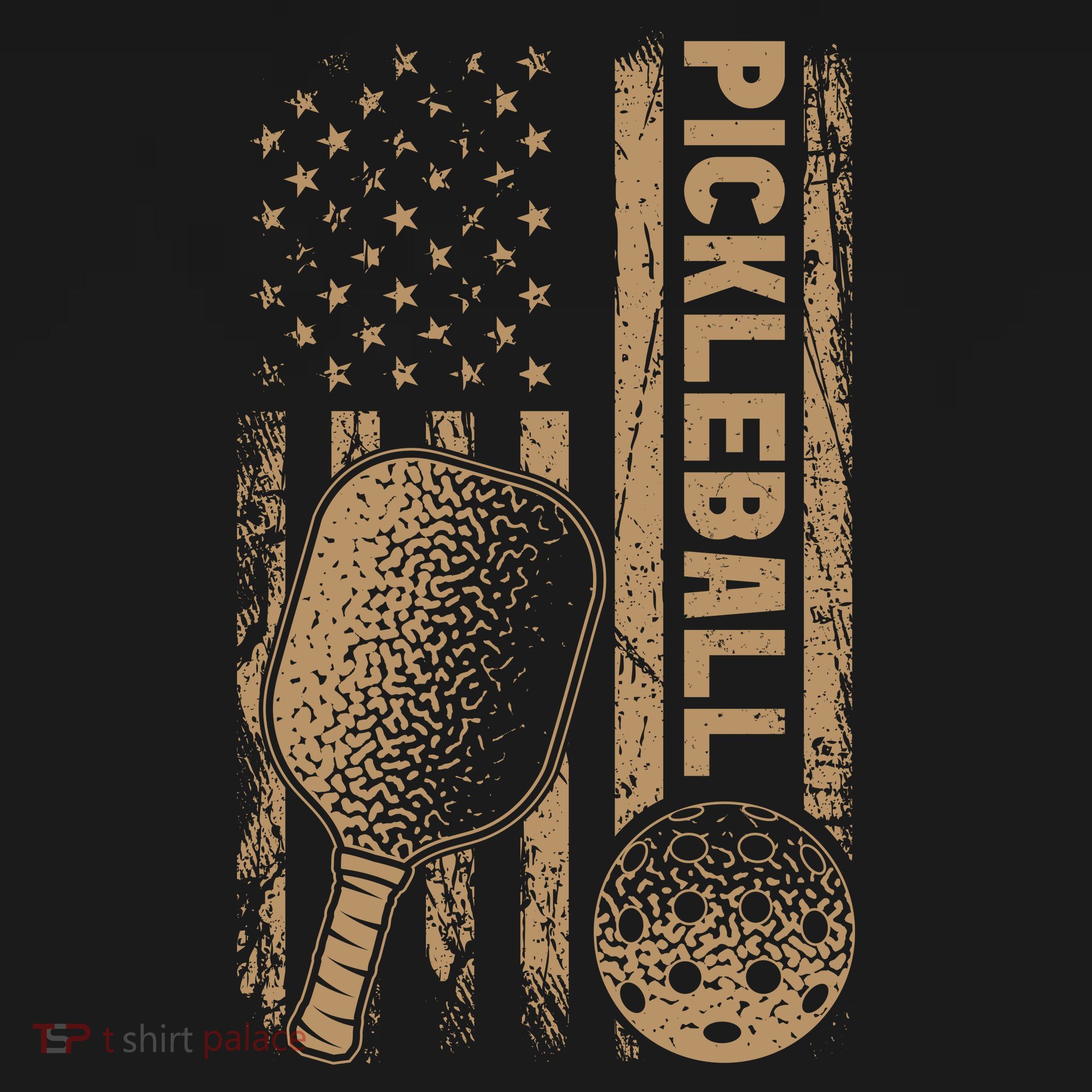 Pickleball Us American Flag Coaster