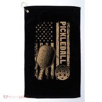 Pickleball Us American Flag Golf Towel thumb 0