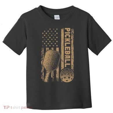 Pickleball Us American Flag Toddler T-Shirt