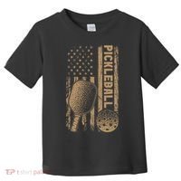 Pickleball Us American Flag Toddler T-Shirt thumb 0