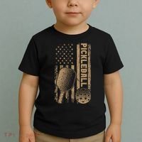 Pickleball Us American Flag Toddler T-Shirt thumb 2