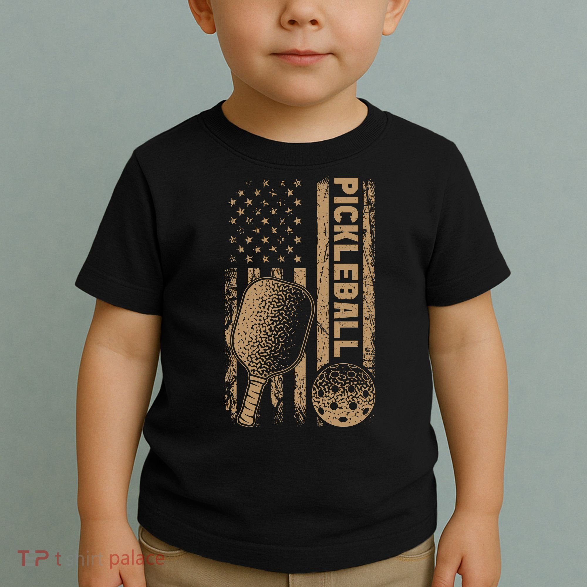 Pickleball Us American Flag Toddler T-Shirt